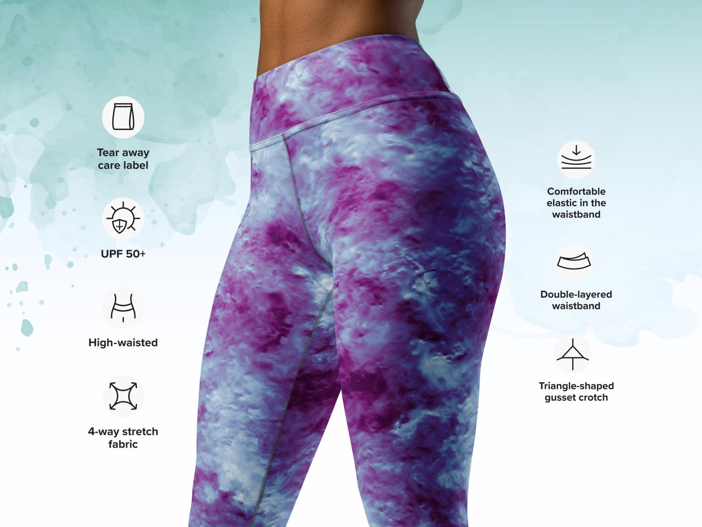 Turbulence Tie-Dye Yoga Set, High-Waist Leggings and Sports Bra