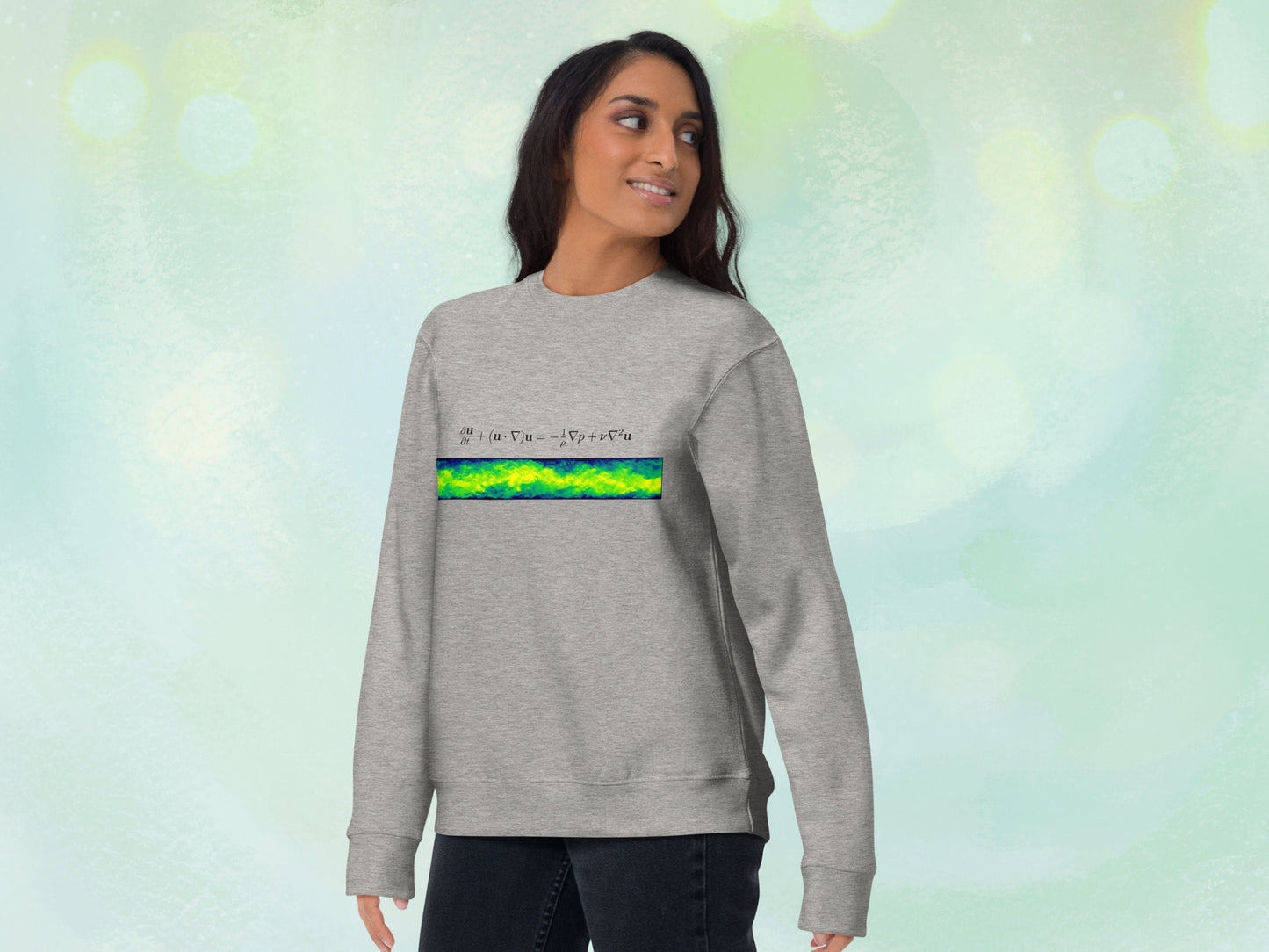 Navier-Stokes Unisex Sweatshirt, Geeky Pullover Jersey for Flow Physics Fluid Mechanics, Fleece Interior Cotton Sweater, Gift for Physicist