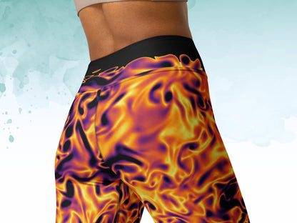 High Waist Yoga Turbulence Leggings, Fluid Dynamics Scientific Print Compression Pants, Squat Proof Pants, Geeky Activewear for Women