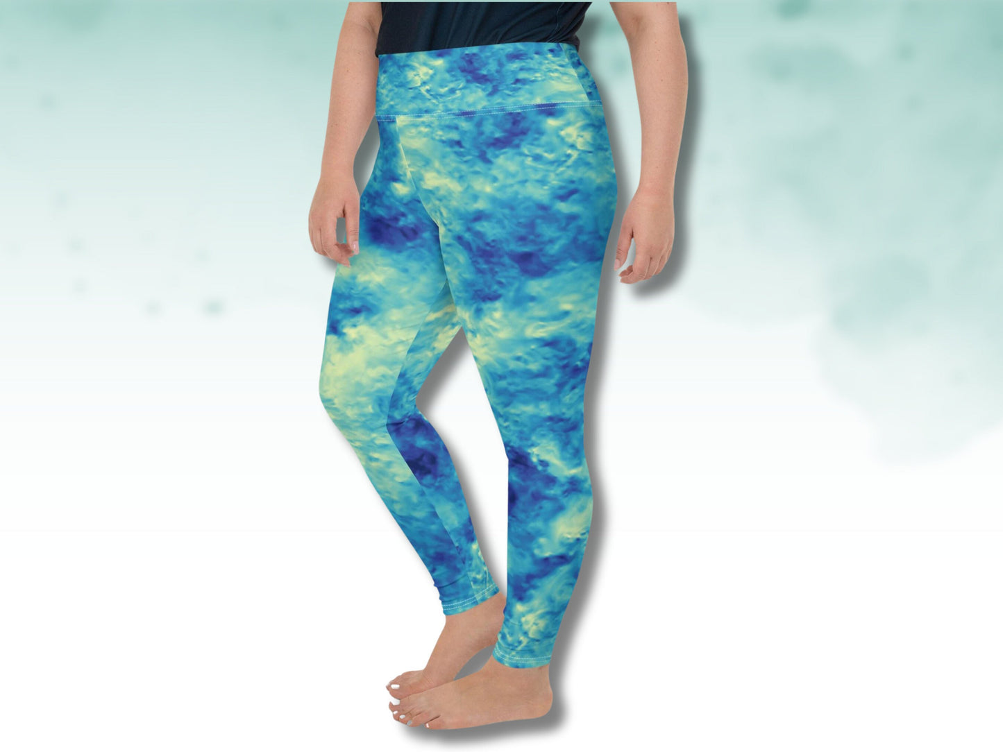 Stretchy High Waist Yoga Tie-Dye Turbulence Patterened Oversized Leggings