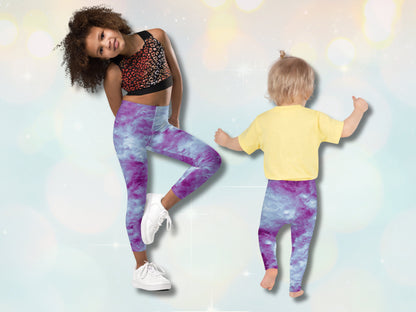 Stretchy Kids Leggings, Toddler Leggings for Boys and Girls, Unisex Tie-Dye Patterened Pants for Kids, Back to School Tights for Children