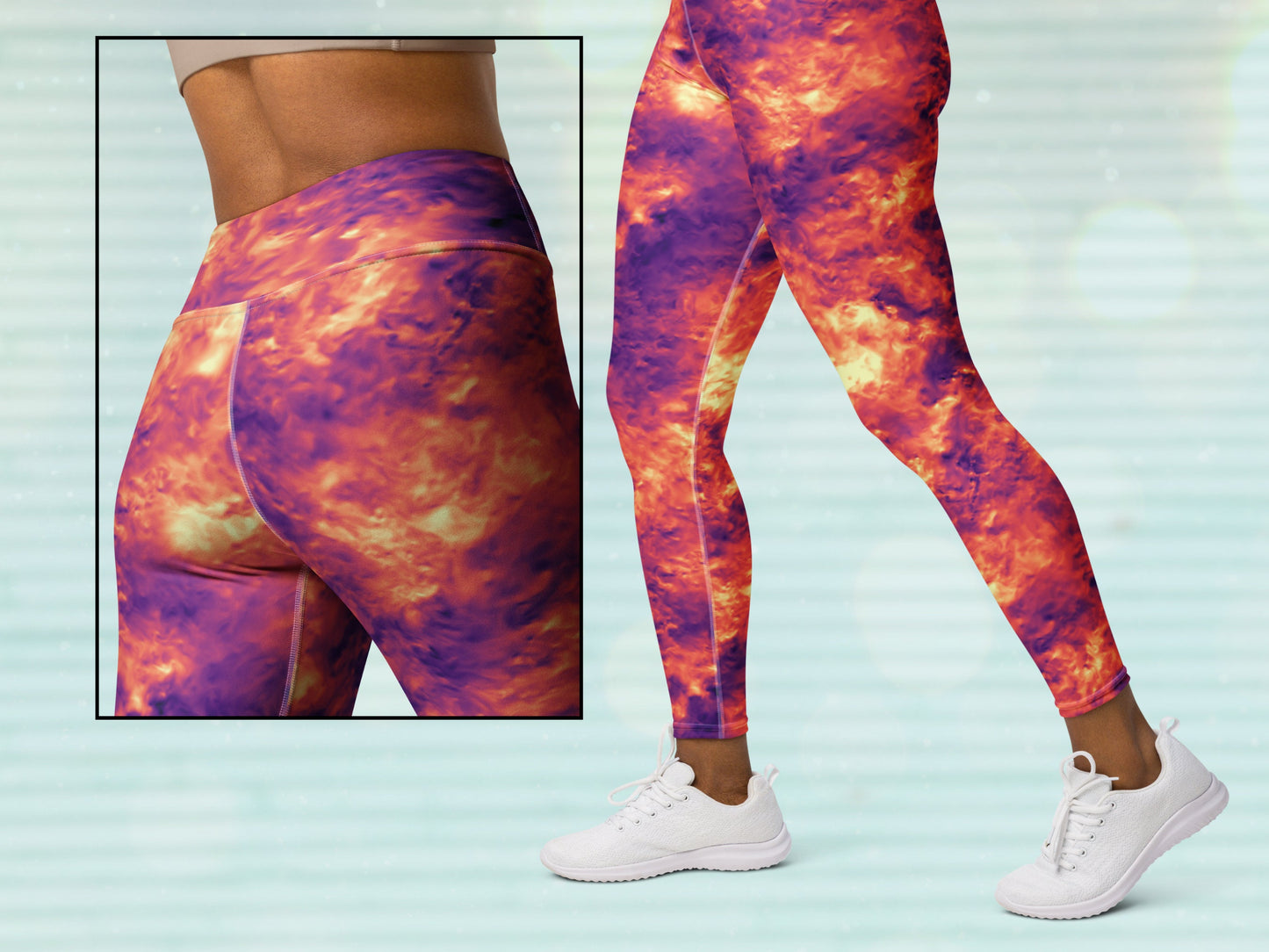 High Waist Yoga Tie-Dye Turbulence Leggings with Hidden Pocket