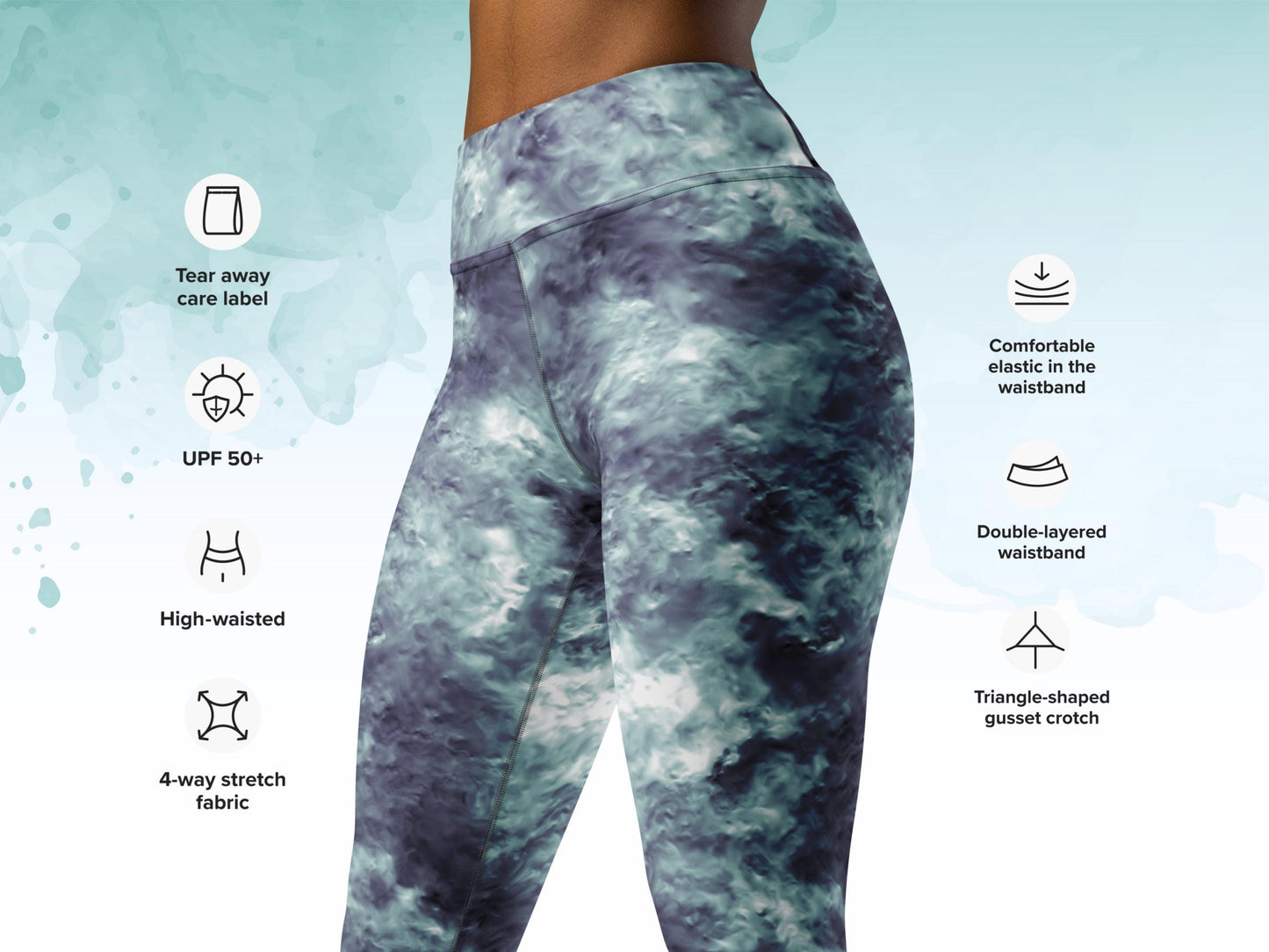 Turbulence Tie-Dye Yoga Set, High-Waist Leggings and Sports Bra