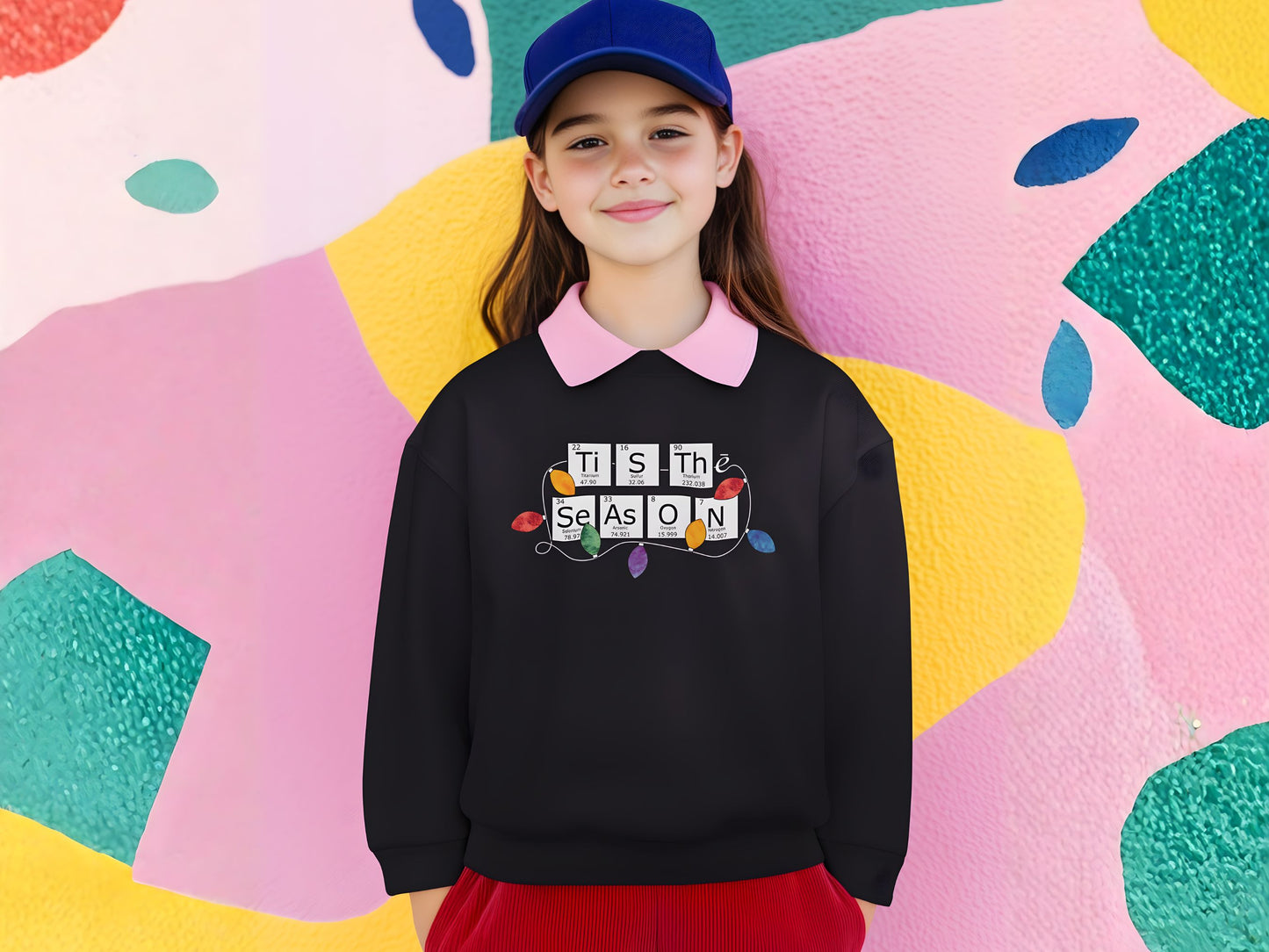 Periodic Table Family Matching Navy Holiday Sweatshirt