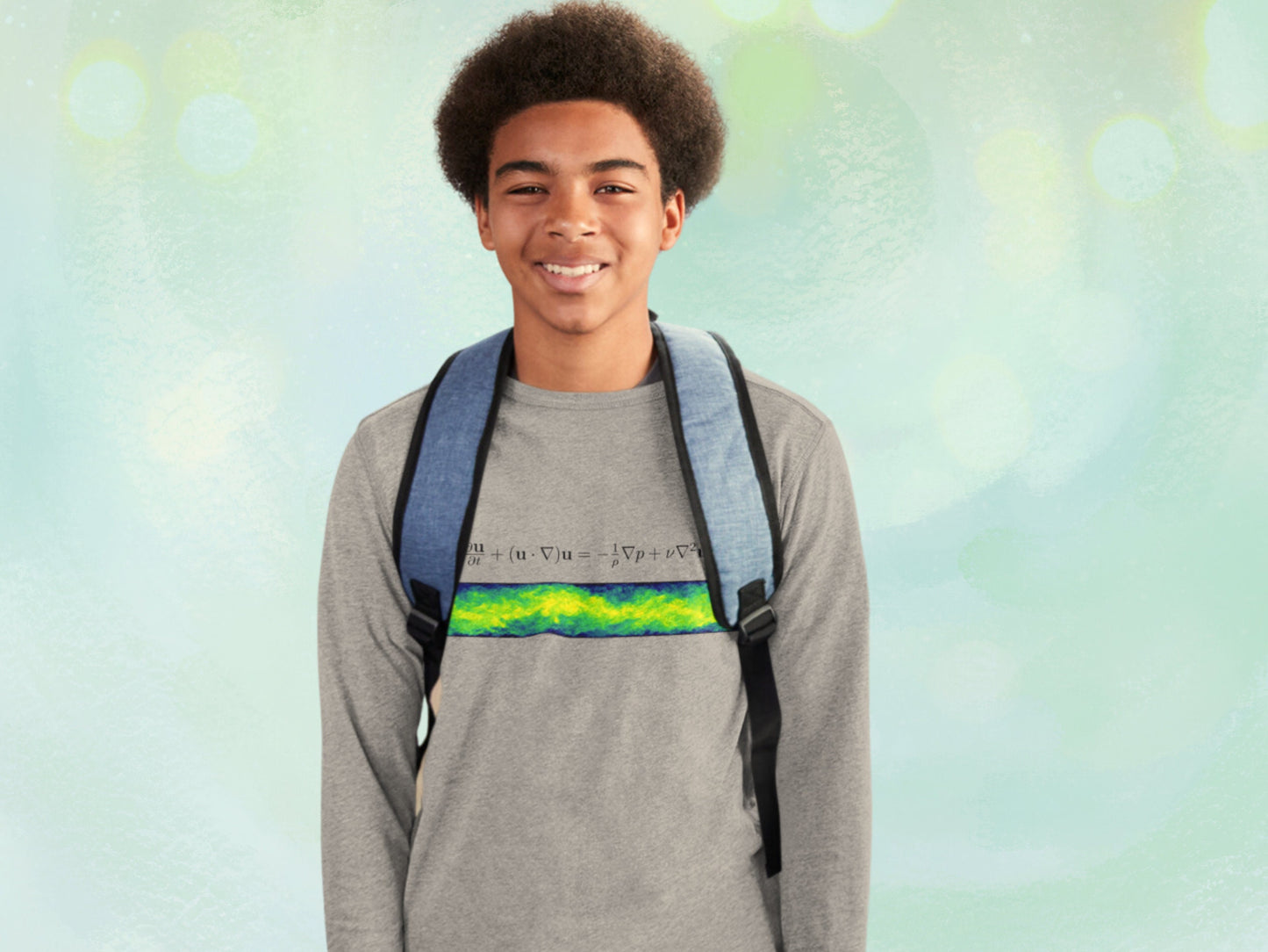 Navier-Stokes Unisex Sweatshirt, Geeky Pullover Jersey for Flow Physics Fluid Mechanics, Fleece Interior Cotton Sweater, Gift for Physicist