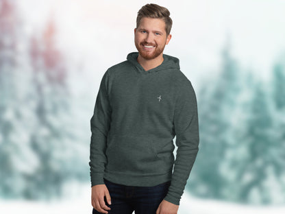 Wind Energy Embroidery Unisex Hoodie, Hooded Cotton Sweatshirt with Embroidered Wind Turbine, Renewables Supporters Pullover, Fleece Hoodie