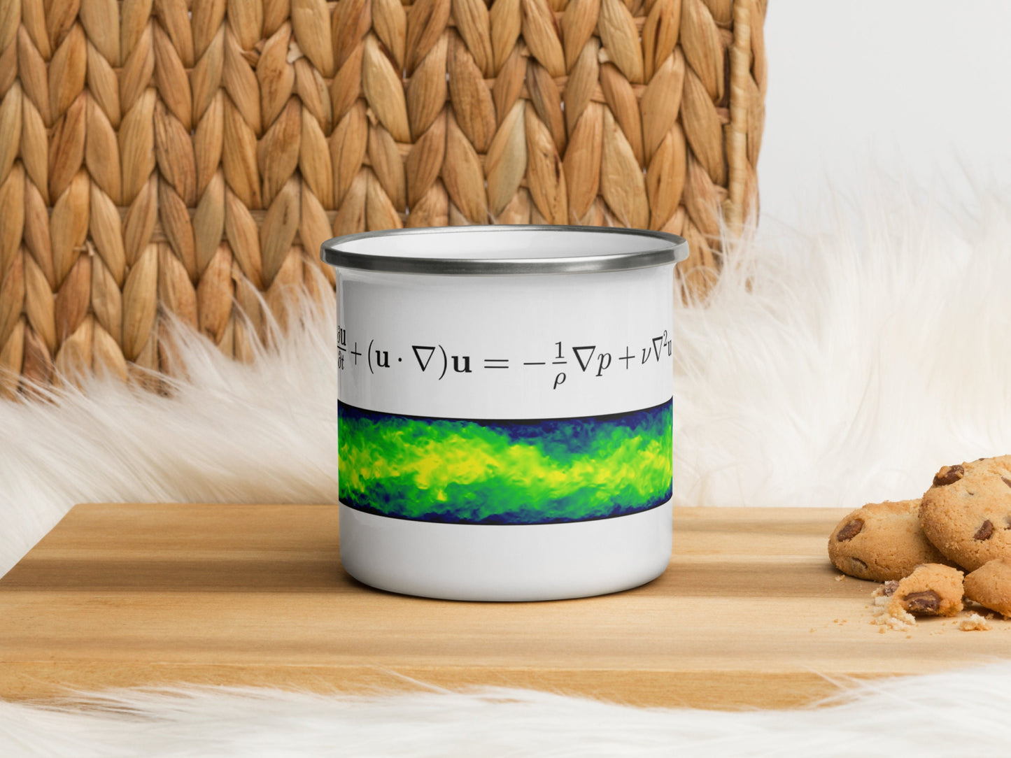 Navier-Stokes Enameled Mug,Flow Physics Fluid Mechanics Cup, Science Coffee/Tea Mug, Functional Gift for Engineer, Geeky Physicist Mug Gift