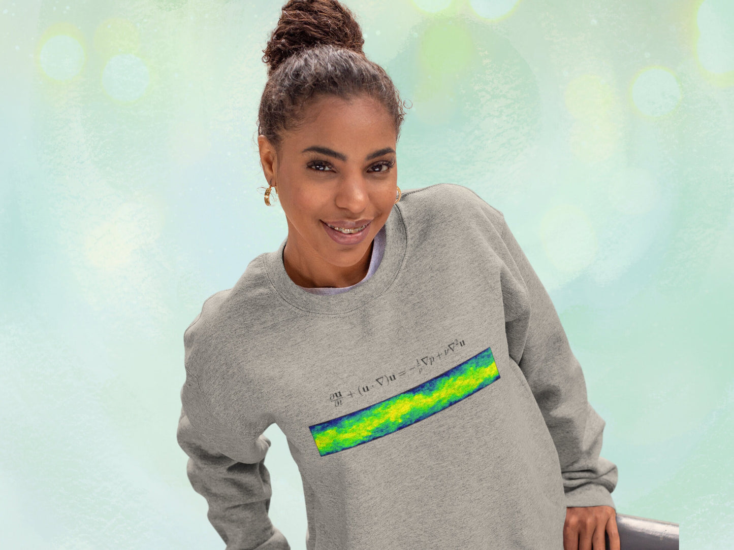 Navier-Stokes Unisex Sweatshirt, Geeky Pullover Jersey for Flow Physics Fluid Mechanics, Fleece Interior Cotton Sweater, Gift for Physicist