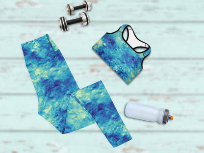 Turbulence Tie-Dye Yoga Set, High-Waist Leggings and Sports Bra
