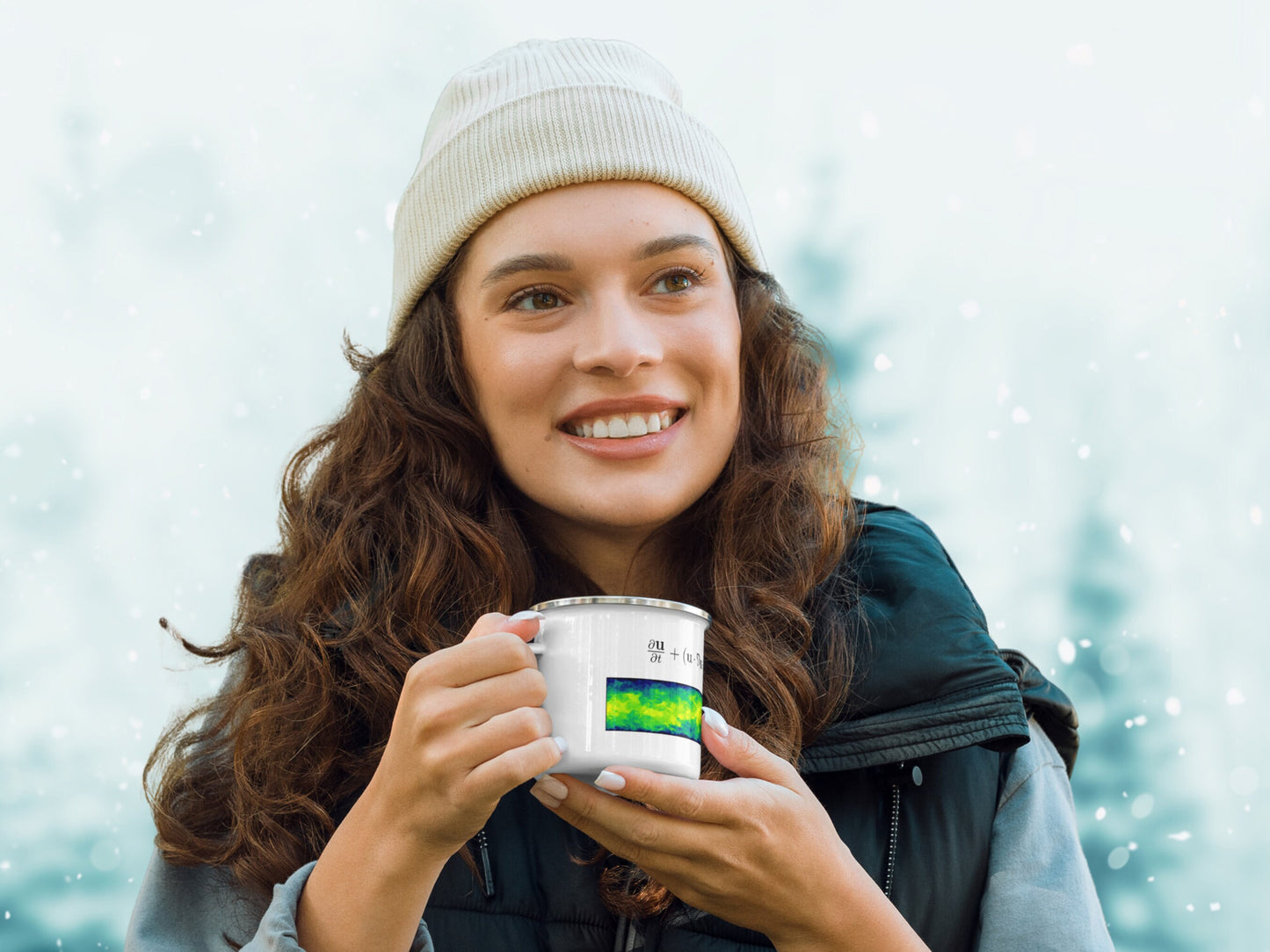 Navier-Stokes Enameled Mug,Flow Physics Fluid Mechanics Cup, Science Coffee/Tea Mug, Functional Gift for Engineer, Geeky Physicist Mug Gift