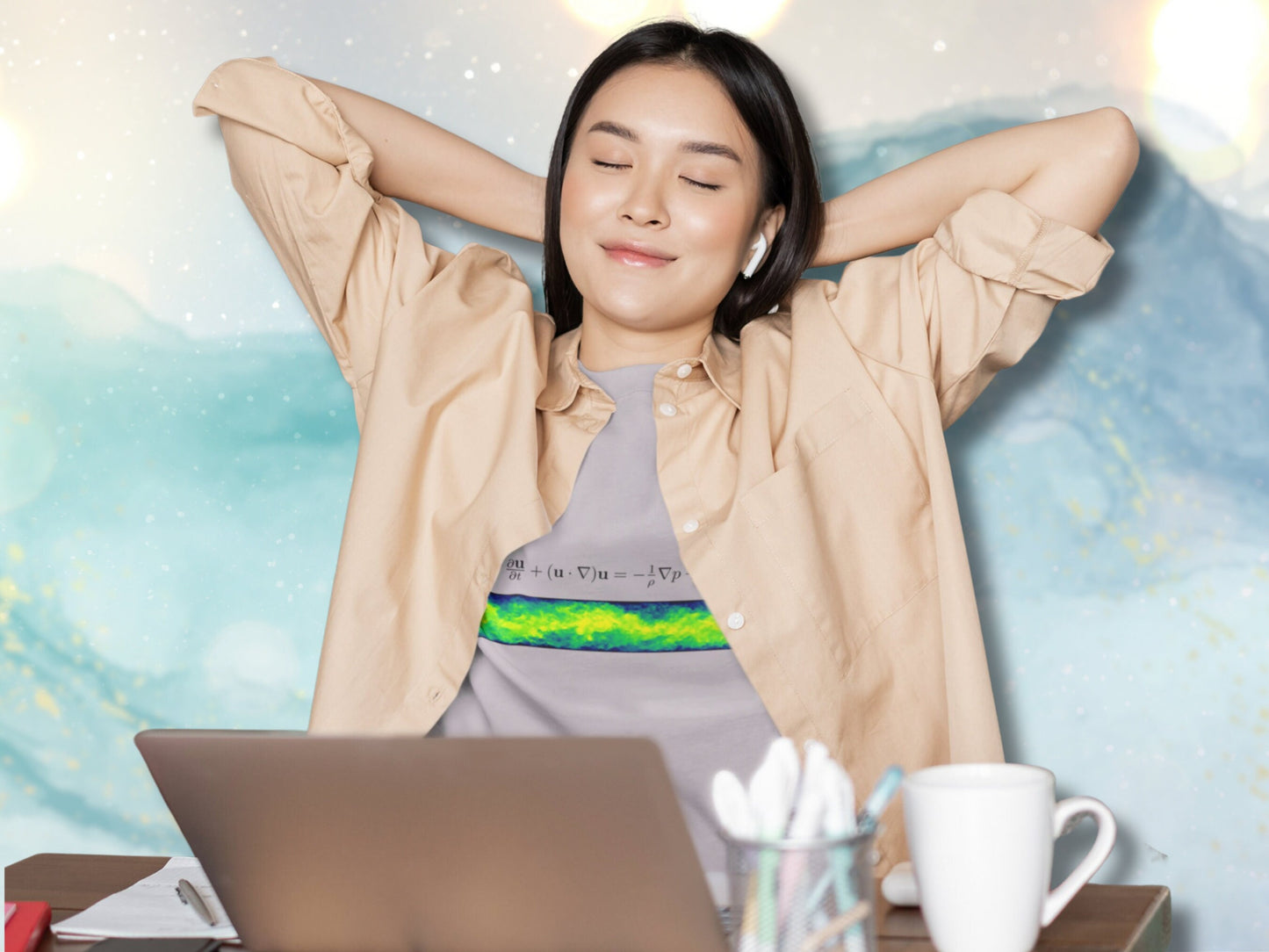 Navier-Stokes equation Unisex Short-Sleeve Shirt, Geeky T-Shirt for Flow Physics Fluid Mechanics Lovers, Mechanical Engineering  Science Tee