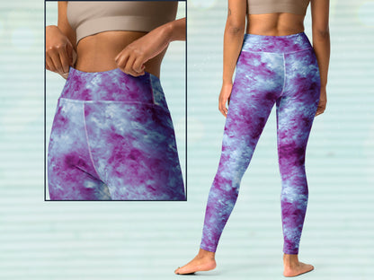 High Waist Yoga Tie-Dye Turbulence Leggings with Hidden Pocket