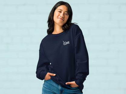 Unisex Wind Energy Embroidered Sweatshirt, Renewable Energy Cotton Pullover, Fleece Wind Turbine Crewneck Sweater, Comfy Green Energy Jumper