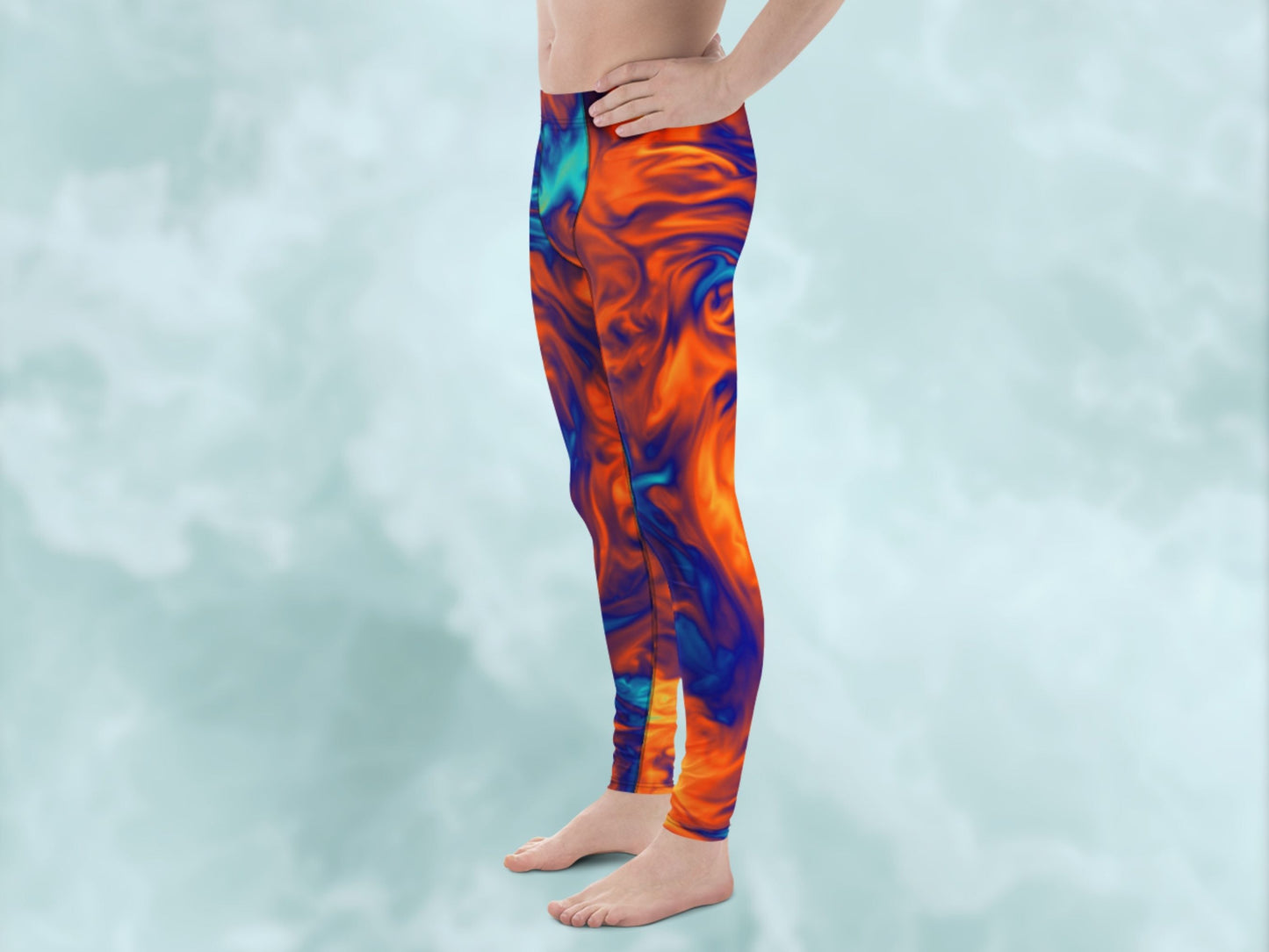 Marble Ice and Fire Turbulence Men's Leggings
