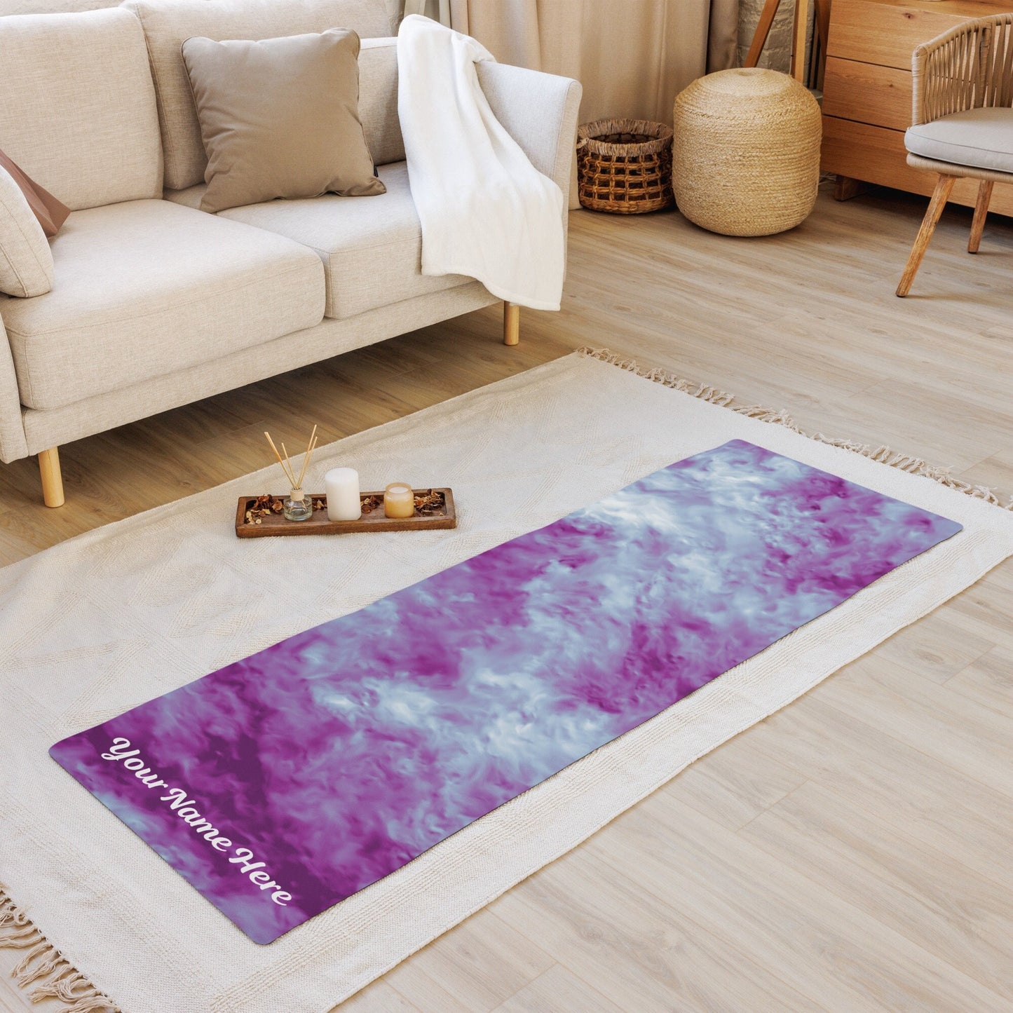 Customizable Antislip Turbulence Tie-Dye Exercise Yoga Mat