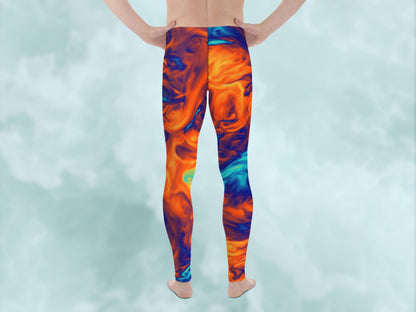 Marble Ice and Fire Turbulence Men's Leggings