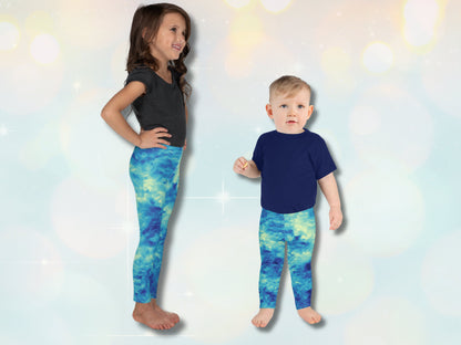 Stretchy Kids Leggings, Toddler Leggings for Boys and Girls, Unisex Tie-Dye Patterened Pants for Kids, Back to School Tights for Children