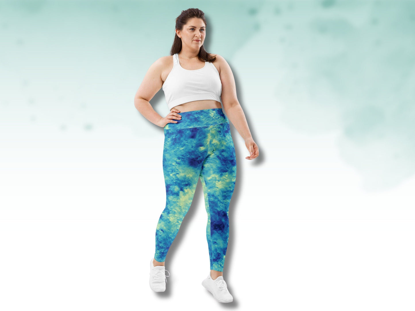 Stretchy High Waist Yoga Tie-Dye Turbulence Patterened Oversized Leggings