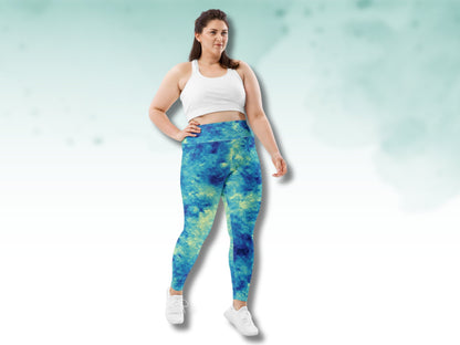 Stretchy High Waist Yoga Tie-Dye Turbulence Patterened Oversized Leggings