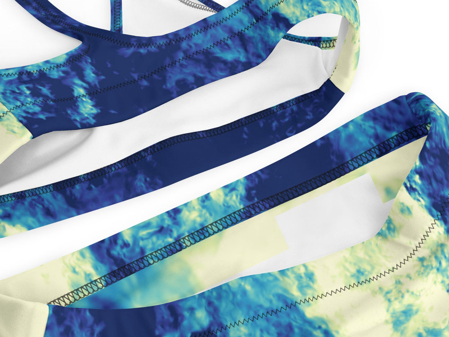 High-Waisted Bikini Plus Size Available, Sustainable Two-Piece Swimsuit  Water Color, Recycled Swim Wear for Women, Inclusive Sizing