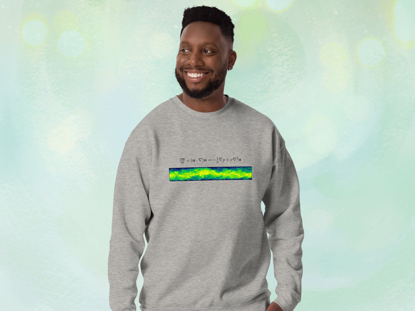 Navier-Stokes Unisex Sweatshirt, Geeky Pullover Jersey for Flow Physics Fluid Mechanics, Fleece Interior Cotton Sweater, Gift for Physicist