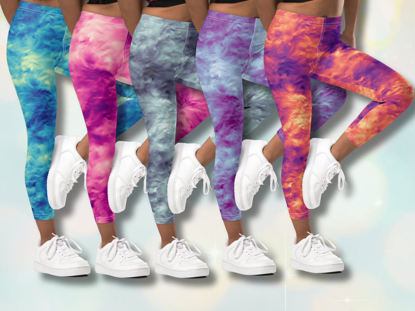 Stretchy Kids Leggings, Toddler Leggings for Boys and Girls, Unisex Tie-Dye Patterened Pants for Kids, Back to School Tights for Children