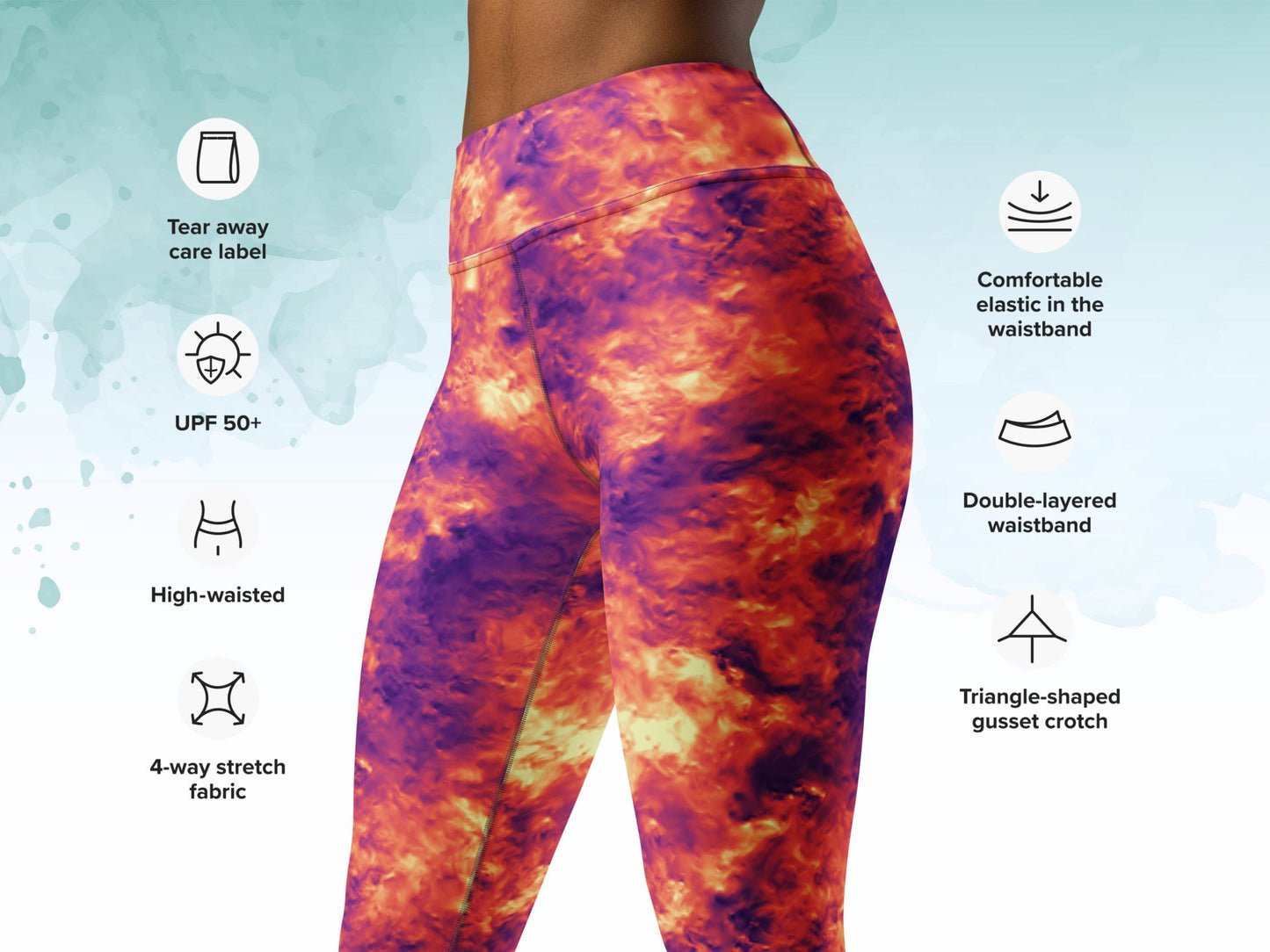 Turbulence Tie-Dye Yoga Set, High-Waist Leggings and Sports Bra