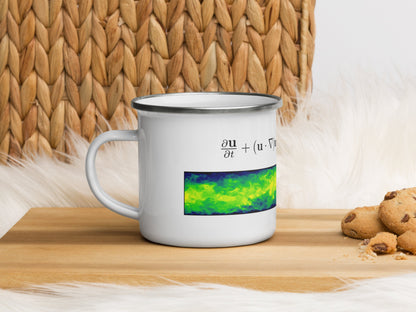 Navier-Stokes Enameled Mug,Flow Physics Fluid Mechanics Cup, Science Coffee/Tea Mug, Functional Gift for Engineer, Geeky Physicist Mug Gift