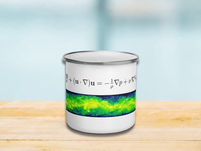 Navier-Stokes Enameled Mug,Flow Physics Fluid Mechanics Cup, Science Coffee/Tea Mug, Functional Gift for Engineer, Geeky Physicist Mug Gift