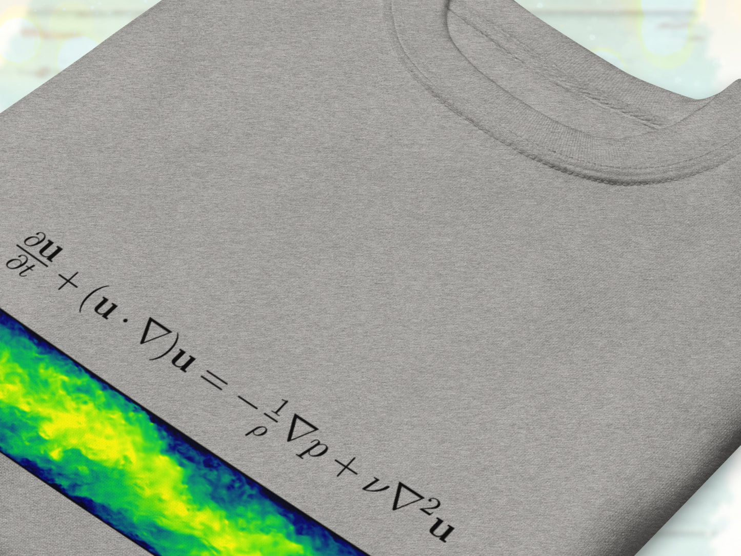 Navier-Stokes Unisex Sweatshirt, Geeky Pullover Jersey for Flow Physics Fluid Mechanics, Fleece Interior Cotton Sweater, Gift for Physicist