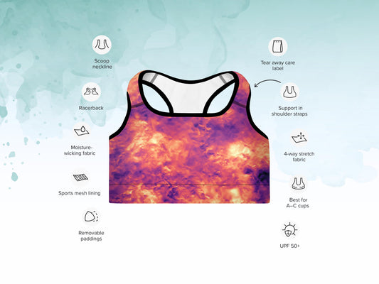 Tie Dye Magma Turbulence Padded Sports Bra