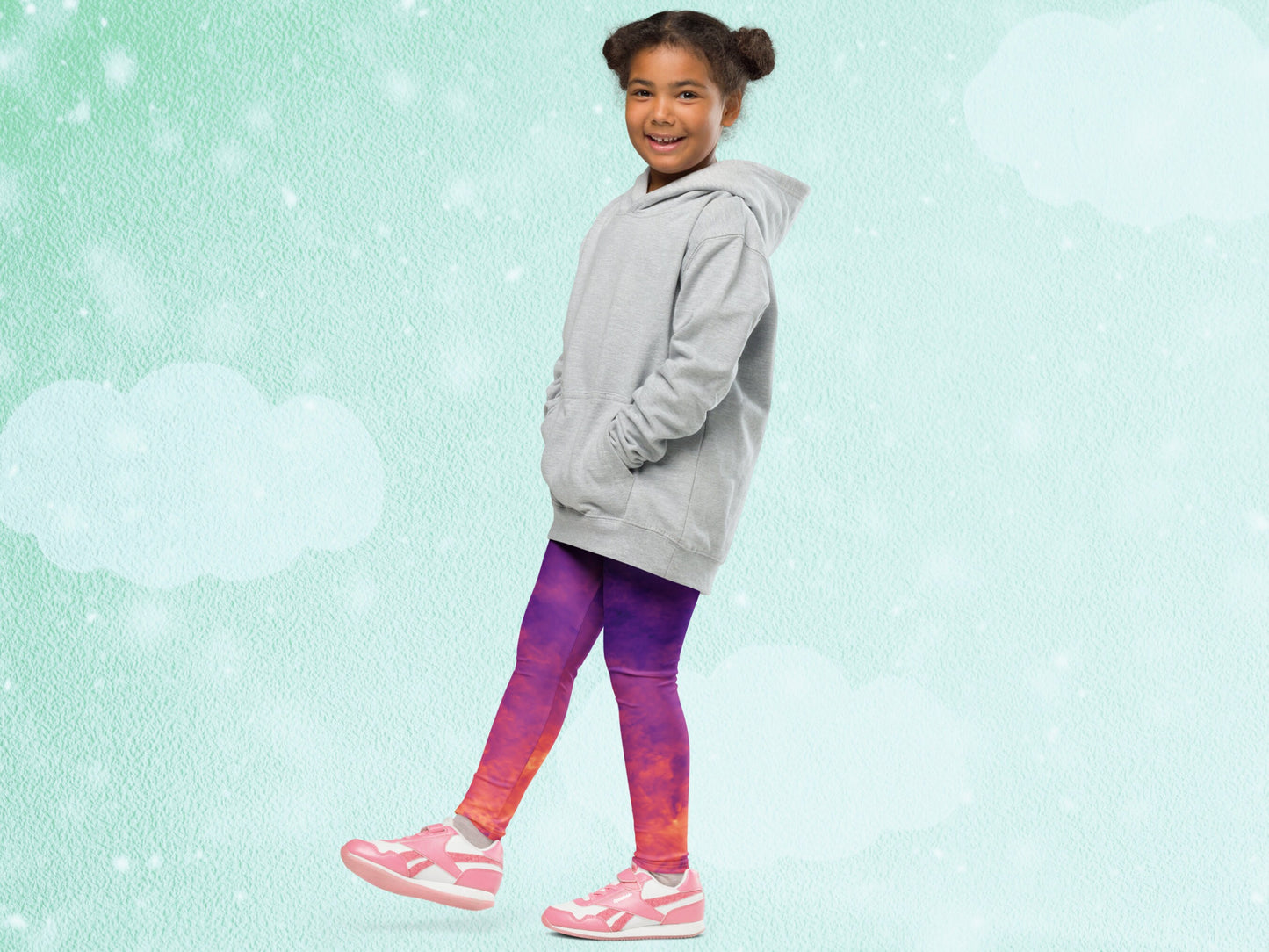 Gradient Magma Turbulence Kids Leggings