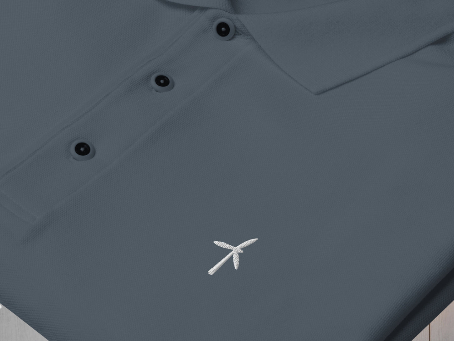 Wind Turbine Embroidered Men's Polo Shirt