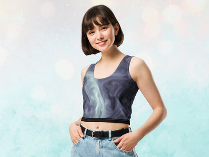 Tie-Dye Patterened Body-Hugging Cute Casual Crop Top, Gym Workout    Cropped Tank Top, Athletic Yoga  Shirt,Comfy Stretchy Sports Crop Shirt