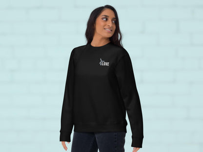 Unisex Wind Energy Embroidered Sweatshirt, Renewable Energy Cotton Pullover, Fleece Wind Turbine Crewneck Sweater, Comfy Green Energy Jumper