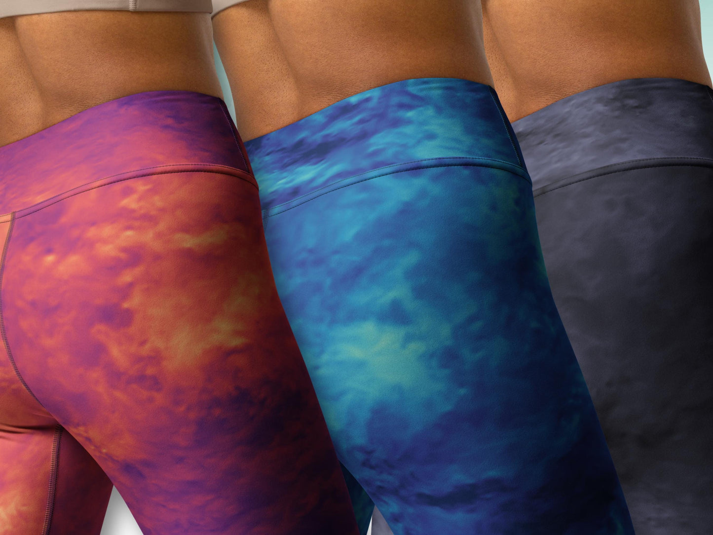 Stretchy High waist Gradient Turbulence tie-dye yoga leggings