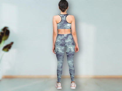 Turbulence Tie-Dye Yoga Set, High-Waist Leggings and Sports Bra