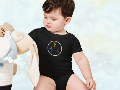 Colorful WindTurbines Embroidery Baby Onesie Bodysuit
