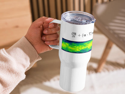 Navier-Stokes Travel Mug, 40 Oz Fluid Mechanics Coffee Mug with Handle, Flow Science Gift for Engineers, Spill-Proof Design
