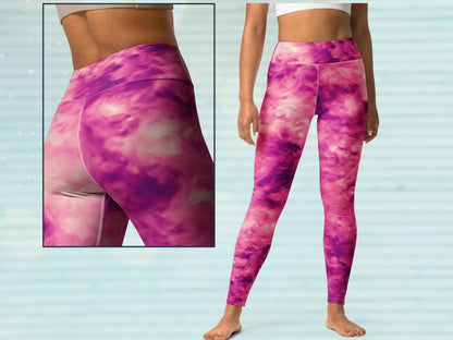 High Waist Yoga Tie-Dye Turbulence Leggings with Hidden Pocket