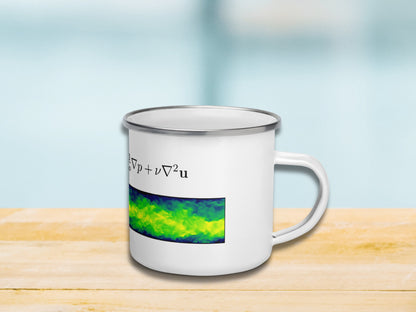 Navier-Stokes Enameled Mug,Flow Physics Fluid Mechanics Cup, Science Coffee/Tea Mug, Functional Gift for Engineer, Geeky Physicist Mug Gift