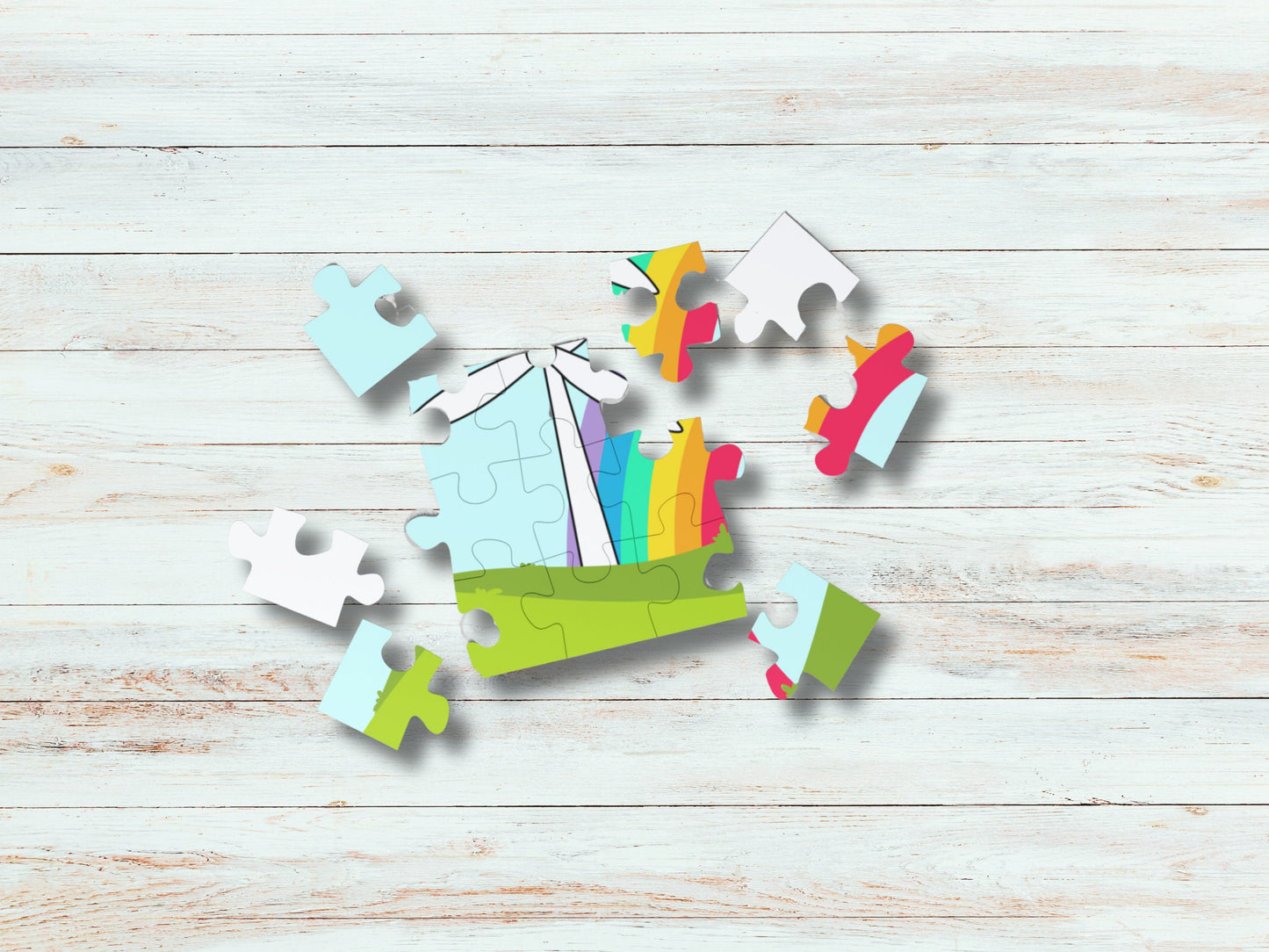 Wind Energy Puzzle for Children, Holiday Gift Idea for Toddlers, Large Pieces Puzzle for Young Kids, Montessori Christmas Gift for Kids.