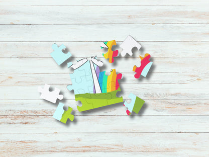 Wind Energy Puzzle for Children, Holiday Gift Idea for Toddlers, Large Pieces Puzzle for Young Kids, Montessori Christmas Gift for Kids.