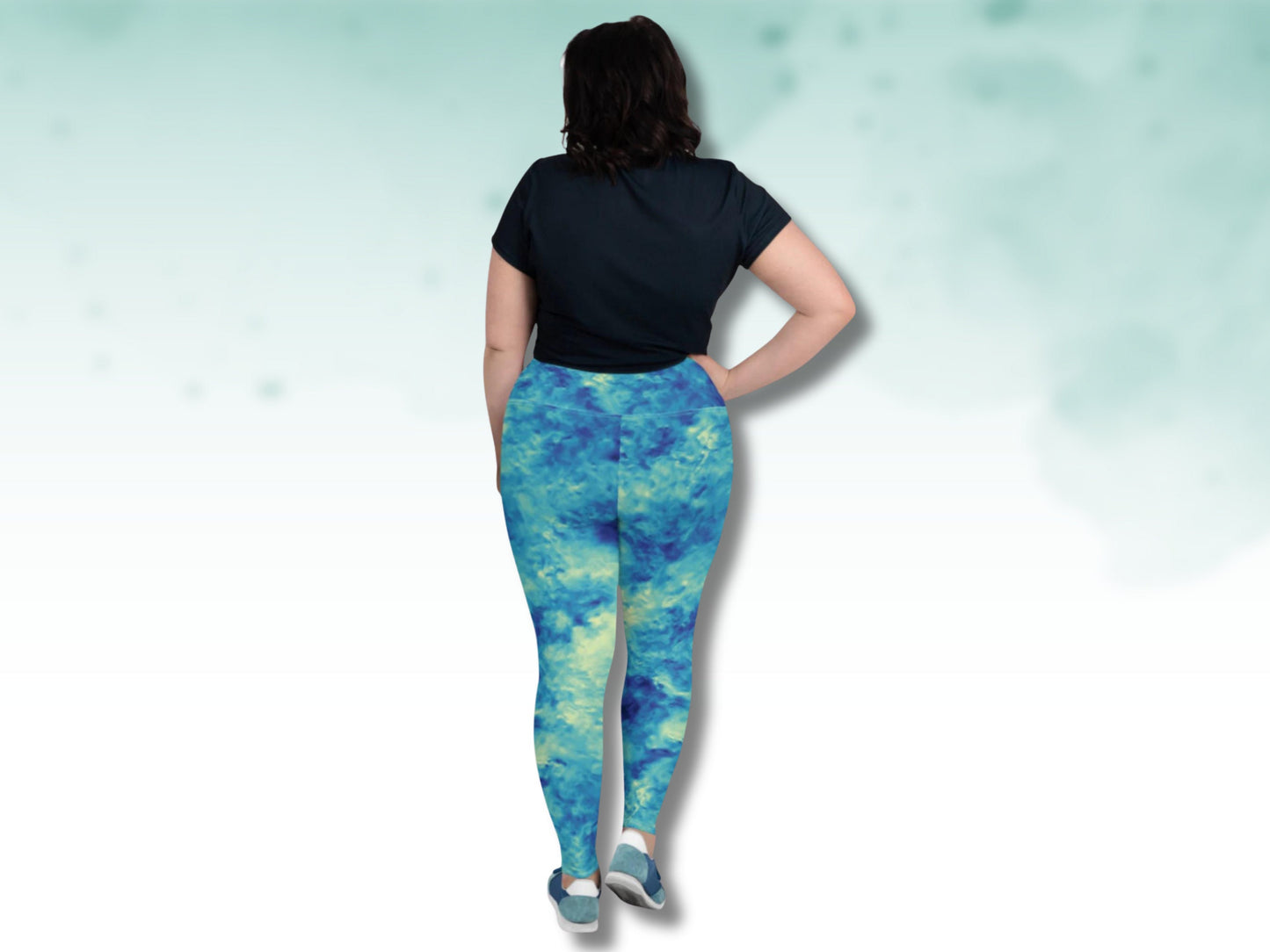 Stretchy High Waist Yoga Tie-Dye Turbulence Patterened Oversized Leggings