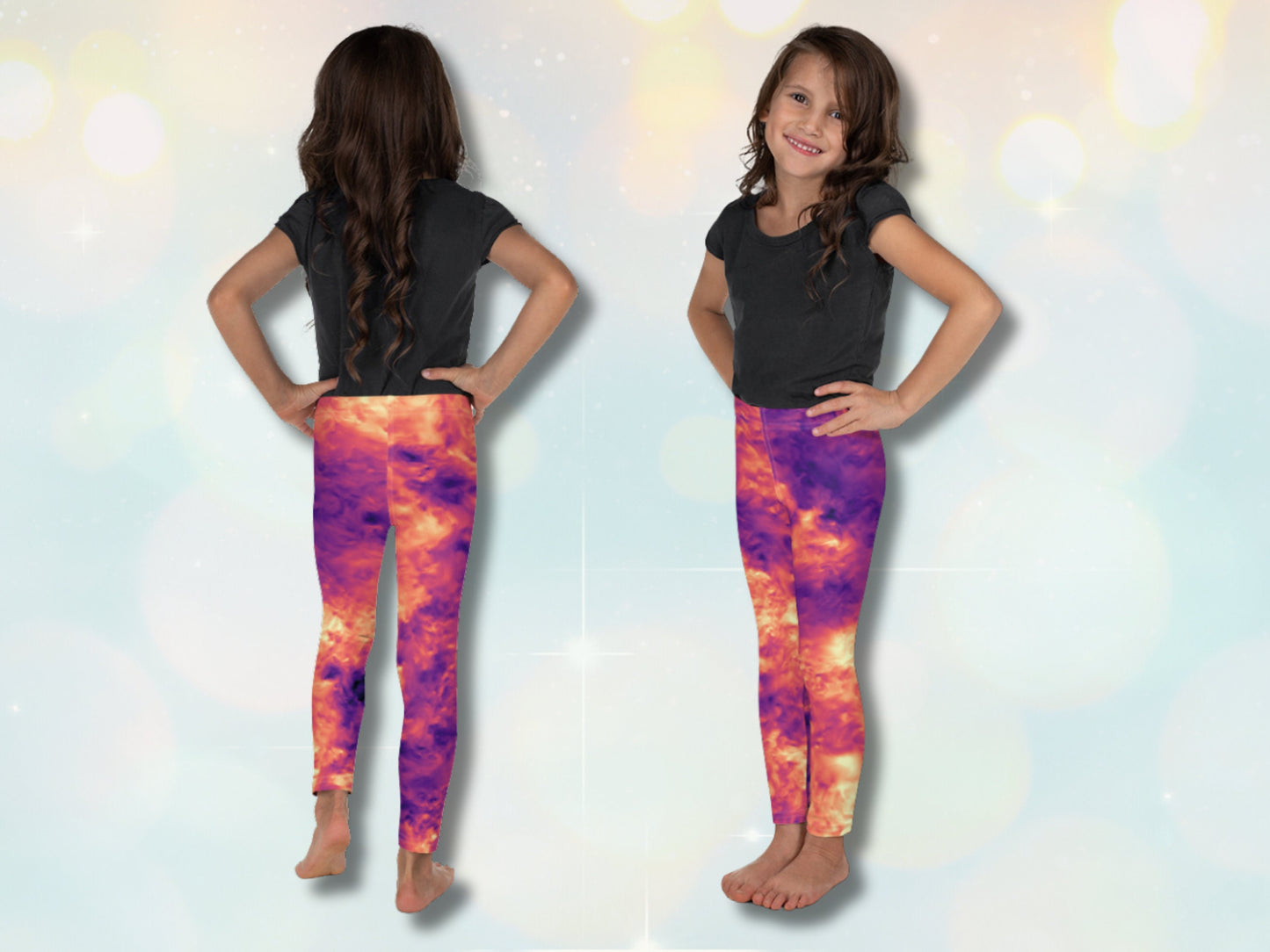 Stretchy Kids Leggings, Toddler Leggings for Boys and Girls, Unisex Tie-Dye Patterened Pants for Kids, Back to School Tights for Children