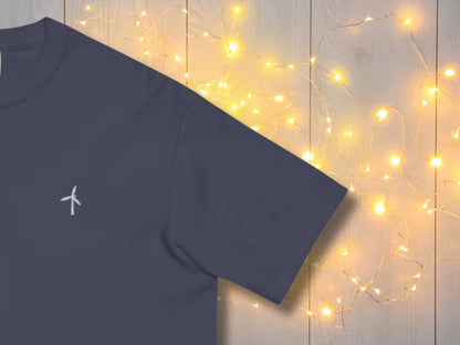 Unisex Wind Turbine Embroidery T-Shirt, Women's - Men's Wind Energy Tee, Shirt for Renewable Energy Fans, Embroidered Wind Turbine Love