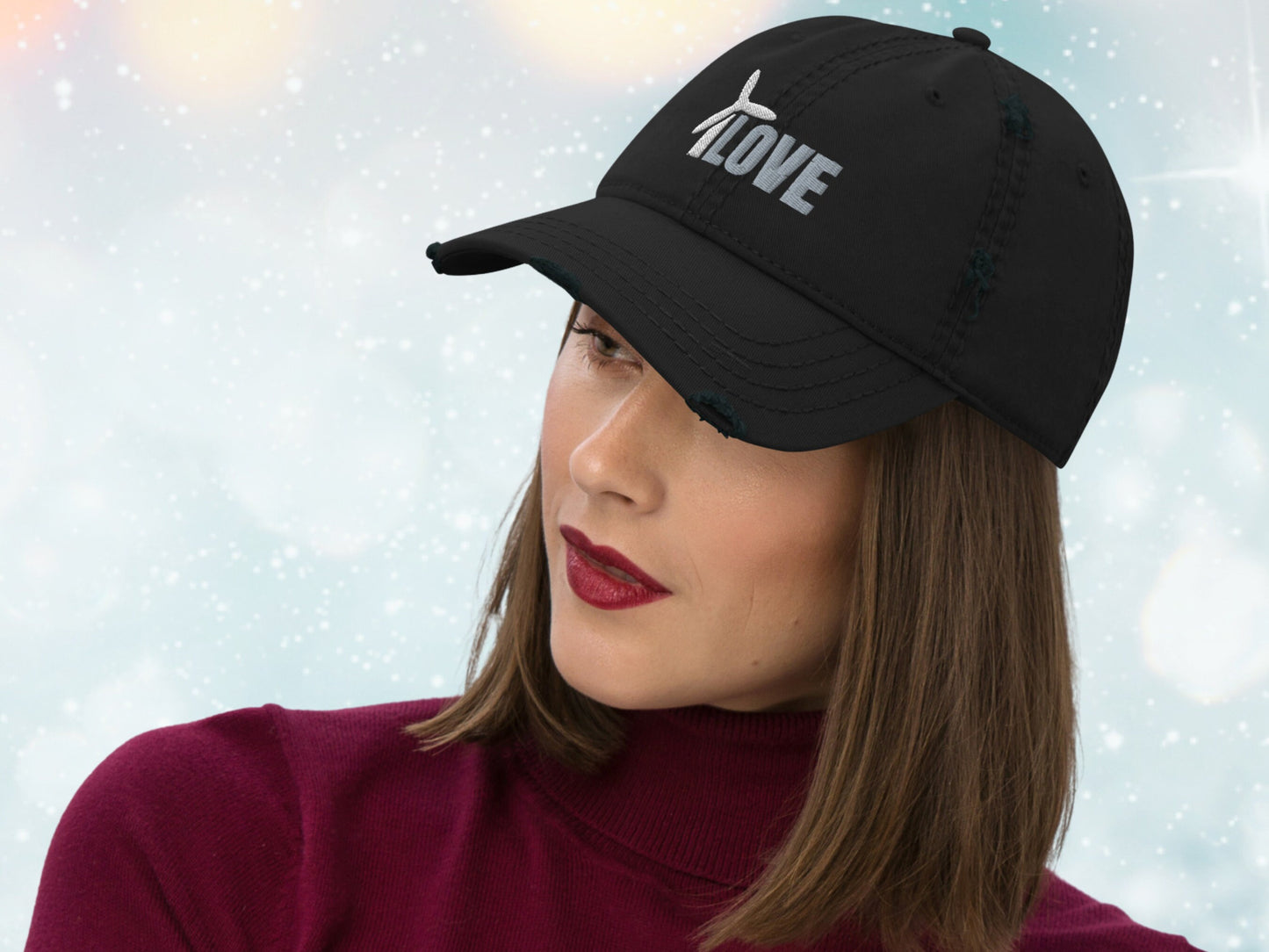 Love Wind Energy 3D Embroidered Baseball Dad Cap Hat