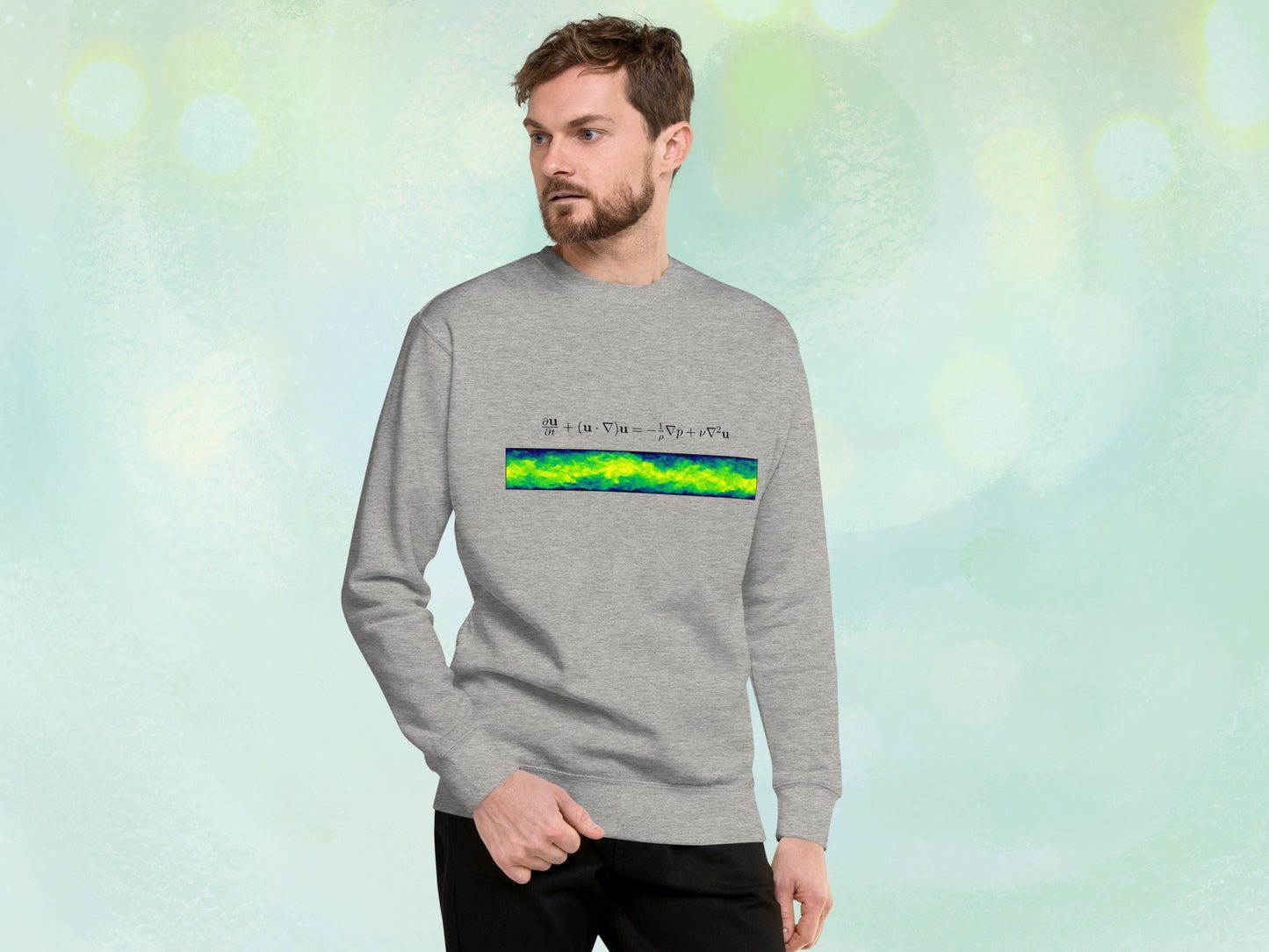 Navier-Stokes Unisex Sweatshirt, Geeky Pullover Jersey for Flow Physics Fluid Mechanics, Fleece Interior Cotton Sweater, Gift for Physicist