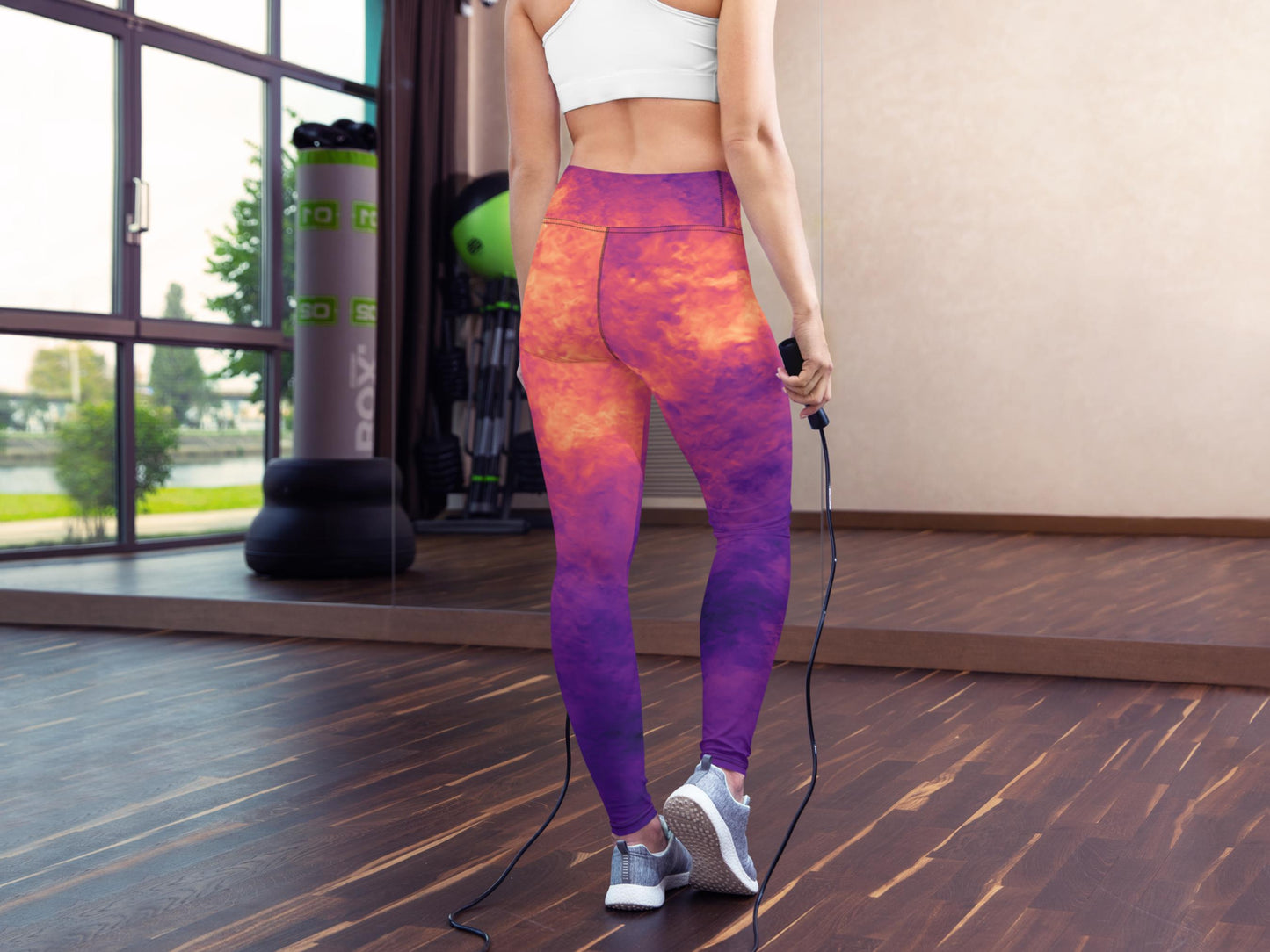 Stretchy High waist Gradient Turbulence tie-dye yoga leggings