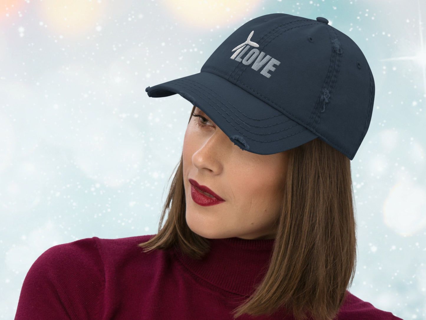 Love Wind Energy 3D Embroidered Baseball Dad Cap Hat